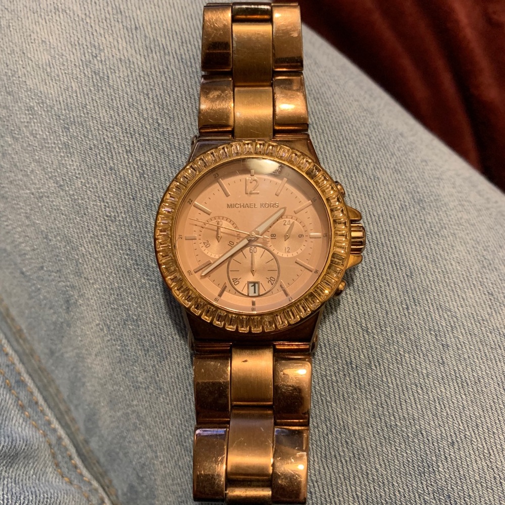 MK rose gold watch